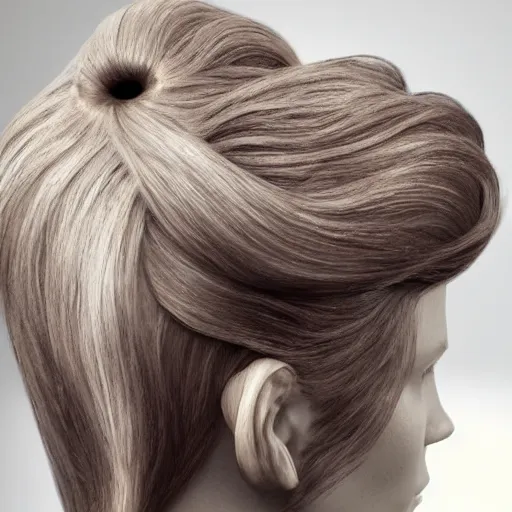 Prompt: hair sculpture
