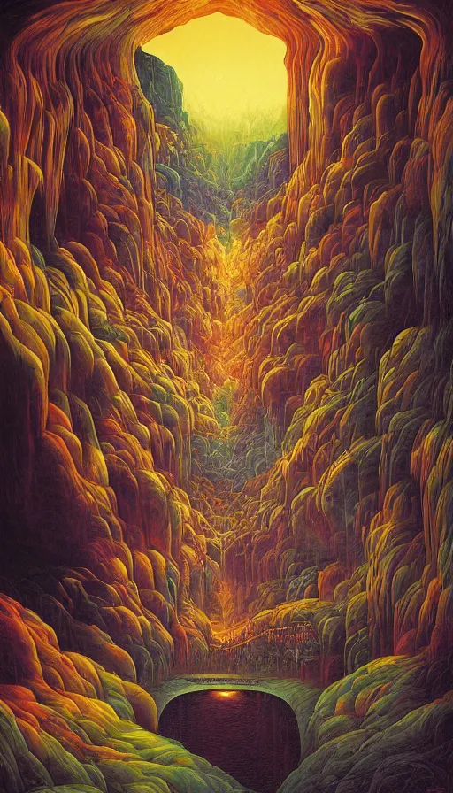 Image similar to The cavern of endless dreams, italian futurism, Dan Mumford, da vinci