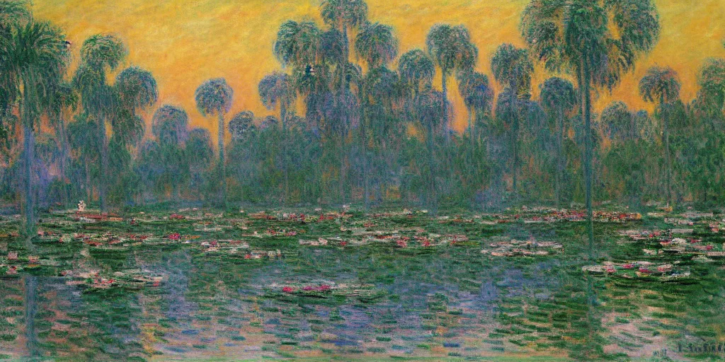 Prompt: orlando florida painting by claude monet, detailed, award - winning, coherent