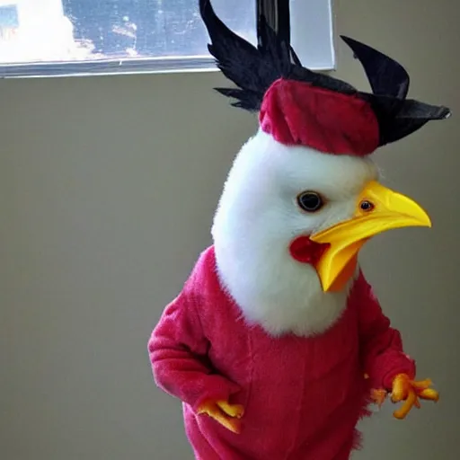 Image similar to cute chicken dressed as a prisioner