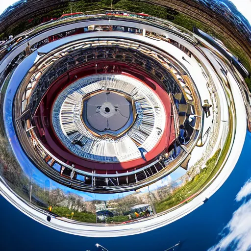 Prompt: a fisheye lens photo of the queen elizabeth ii