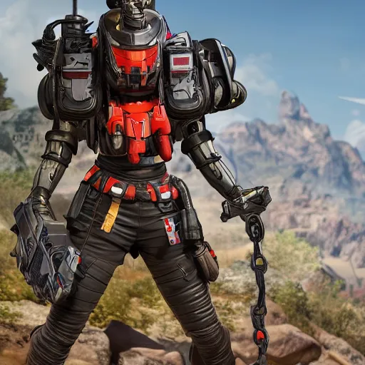 Image similar to octane from apex legends, fullbody, 8k, ultra realistic, source render, concept art