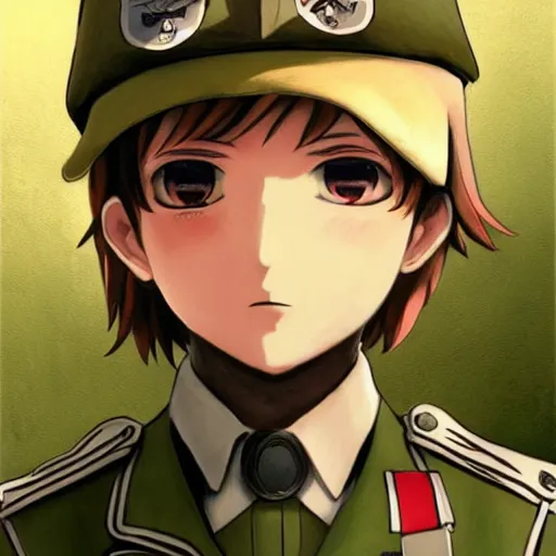 Image similar to beautiful little boy in nazi uniform. made in abyss art style, inspired by kris from deltarrune, cute detailed artwork, anatomically correct, soft details, ilya kuvshinov, reflection, perfect composition, portrait, illumination, digital art, detailed anime soft face, symmetrical face