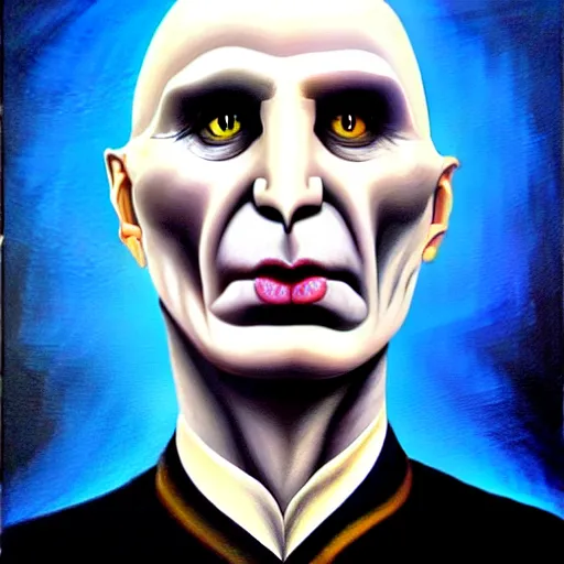 Image similar to voldemort flat nose artgem highly detailed oil on canvas