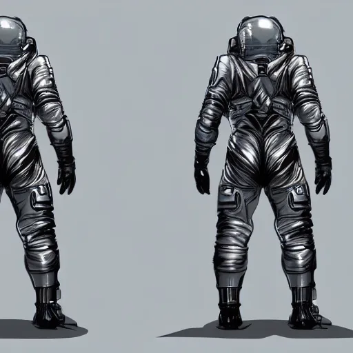 Prompt: Front, side and back character view of Astronaut from Kojima Productions by Artgem and Donato Giancola, trending on Artstation concept arts