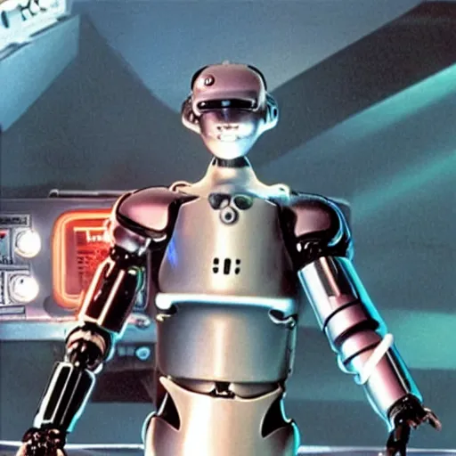 Image similar to Jones the cybernetically-enhanced dolphin with a robotified head from the 1995 movie Johnny Mnemonic