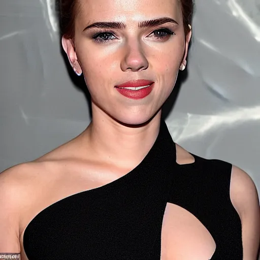 Prompt: a woman who is a genetic combination of! scarlett johansson and emma watson face and upper - body focus
