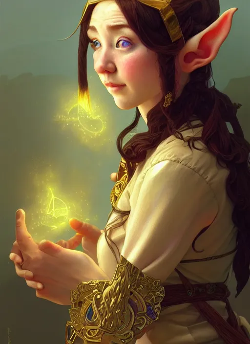 Prompt: portrait of an elf - dwarf using the golden ratio, highly detailed, digital painting, artstation, sharp focus, illustration, art by tan zi and ayanamikodon and alphonse mucha and wlop