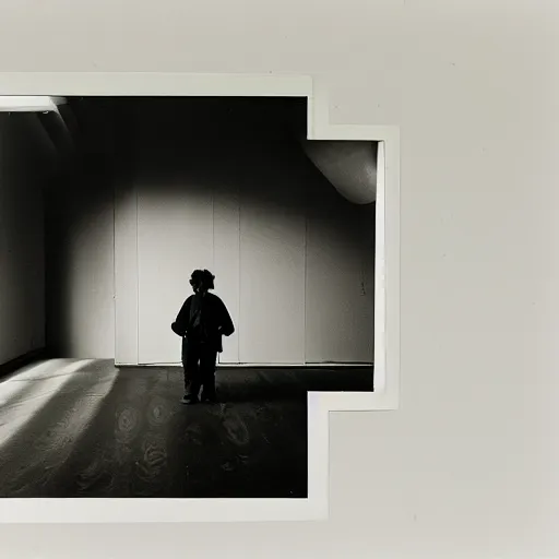 Image similar to a bright color photography of a completely black ethnographic object in a white room, leica m 6