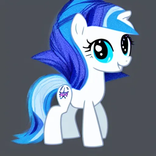 Image similar to a blue little pony with white hair, a picture by an gyeon, featured on derpibooru, booru, superflat