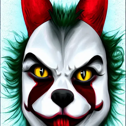 Prompt: a Pennywise cat,digital art