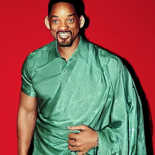 Image similar to will smith in a saree