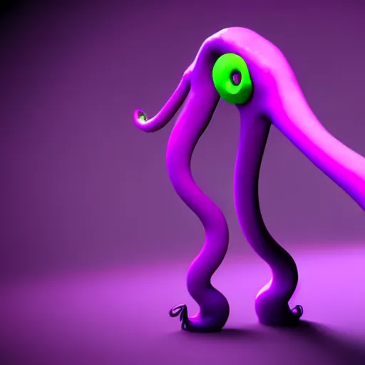 Image similar to purple tentacle, day of the tentacle characters. super realistic 8 k render of a dark hooded powerful elegant, cinematic composition