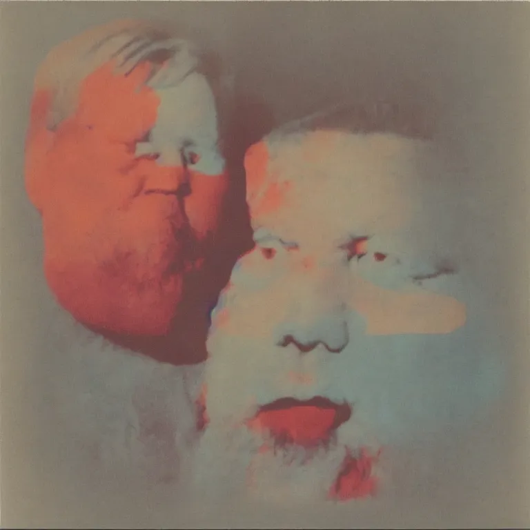 Prompt: color polaroid portrait of a fat man by andy warhol. holga, lomo