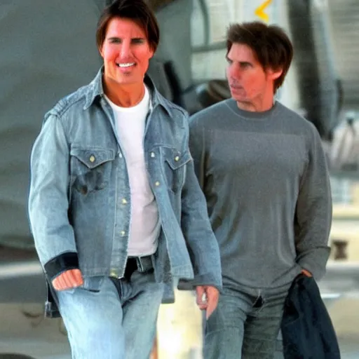 Prompt: Tom Cruise and Xenu hanging out