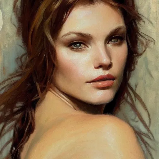 Prompt: ultra realistic portrait of a beautiful woman, intricate, elegant, highly detailed, smooth, sharp focus, by gil elvgen, greg manchess, mucha