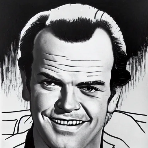 Image similar to young jack nicholson by matisse and disney