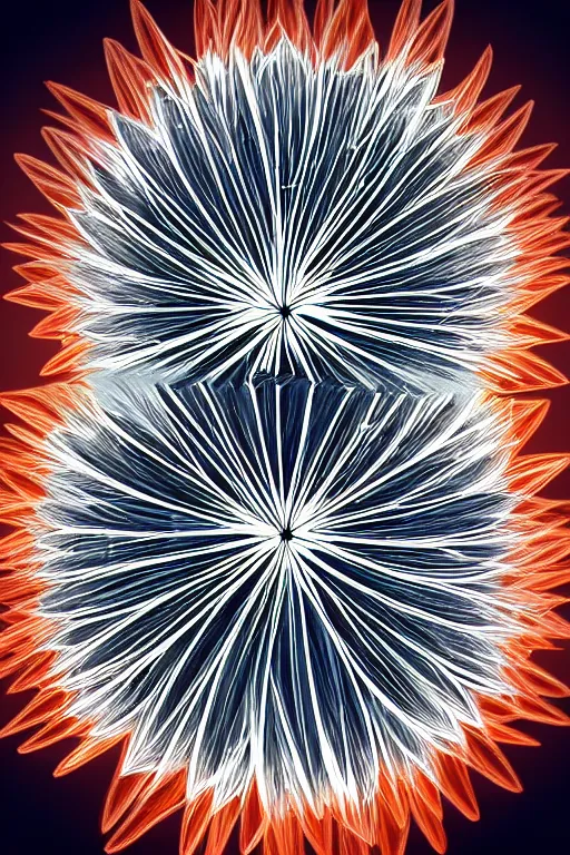 Prompt: nuclear dandelion, symmetrical, highly detailed, digital art, sharp focus, trending on art station, glowing