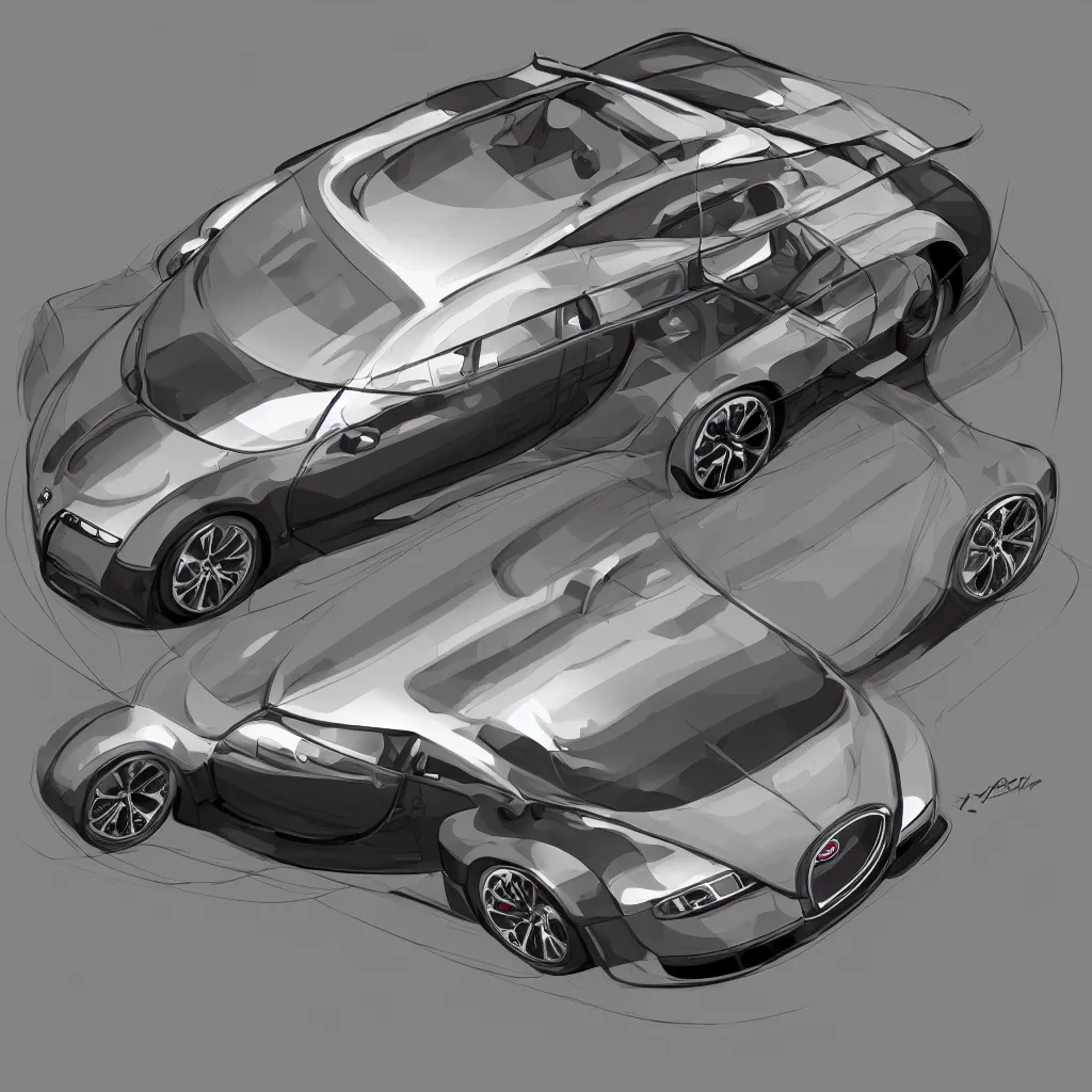 Image similar to isometric view of bugatti veyron full car, cinematic, epic, 4 k, concept art by feng zhu