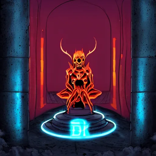 Image similar to dark god sit on the tron, night, death, fear 4 k