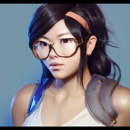 Image similar to portrait of mei from overwatch, au naturel, hyper detailed, digital art, trending in artstation, cinematic lighting, studio quality, smooth render, unreal engine 5 rendered, octane rendered, art style by klimt and nixeu and ian sprigger and wlop and krenz cushart.