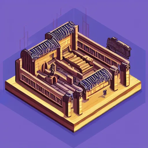 Image similar to cyberpunk wooden monastery, isometric sprite