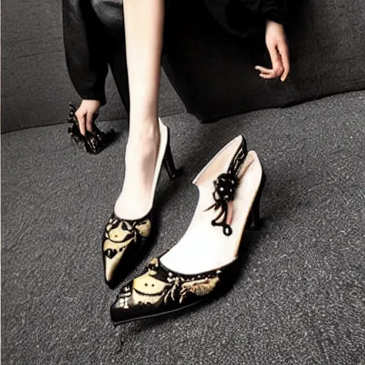 Image similar to baroque gothic woman shoes