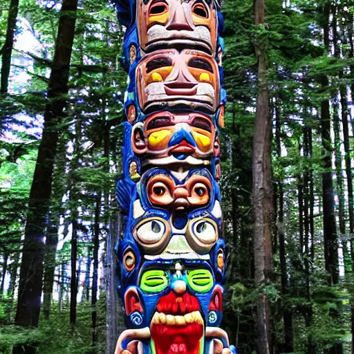 Image similar to cosmic horror totem pole