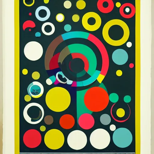 Image similar to graphic design poster by palefroi, elements in a composition, risoprint, color circles