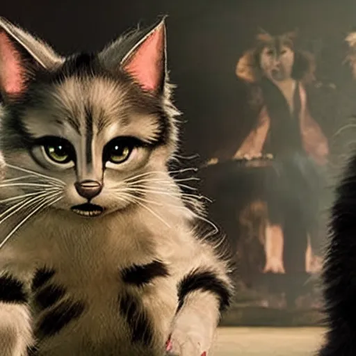 Image similar to movie still of danny devito as a jellicle cat in cats 2 0 1 9