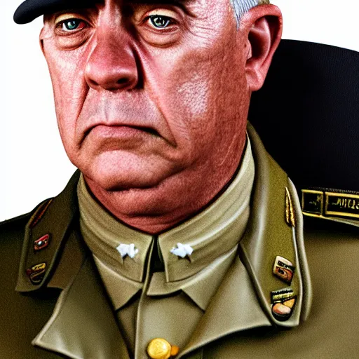 Image similar to hyper - realistic portrait of sergeant hartman, full metal jacket, 3 d, 8 k, digital art