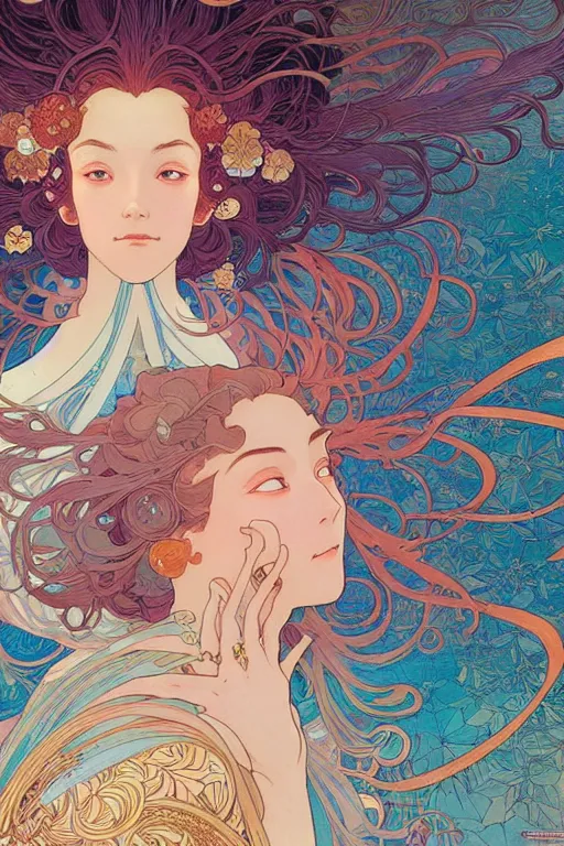 Prompt: a beautiful hyperdetailed character design 4 k wallpaper illustration of phoenix, victo ngai style, alfons mucha ， from china, style of studio ghibli, denoise, deblurring, artgerm, xision, james jean, ross tran, chinese style