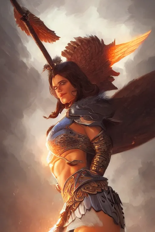 Image similar to amazon valkyrie athena, d & d, fantasy, portrait, highly detailed, headshot, digital painting, trending on artstation, concept art, sharp focus, illustration, art by artgerm and greg rutkowski and magali villeneuve