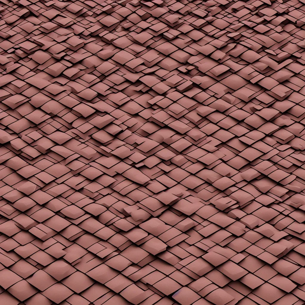 Prompt: low poly brick roof, 8k