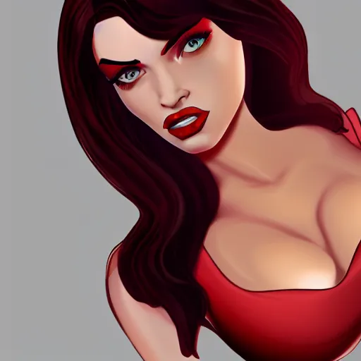 Image similar to Megan Fox as Jessica Rabbit, artstation