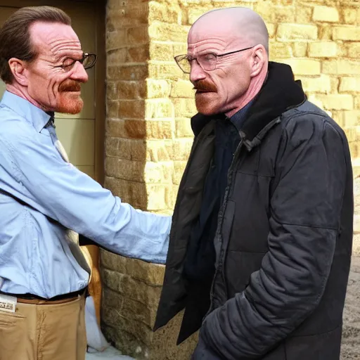 Image similar to bryan cranston meeting walter white