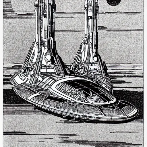 Image similar to spaceship by jean giraud