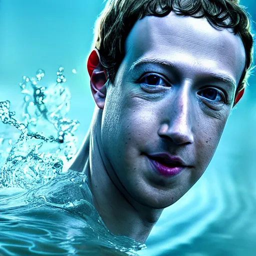 Image similar to mark zuckerberg as water made of water, award winning stunning water photography, extremely detailed, artstation, 8 k, sensual lighting, incredible art, wlop, artgerm