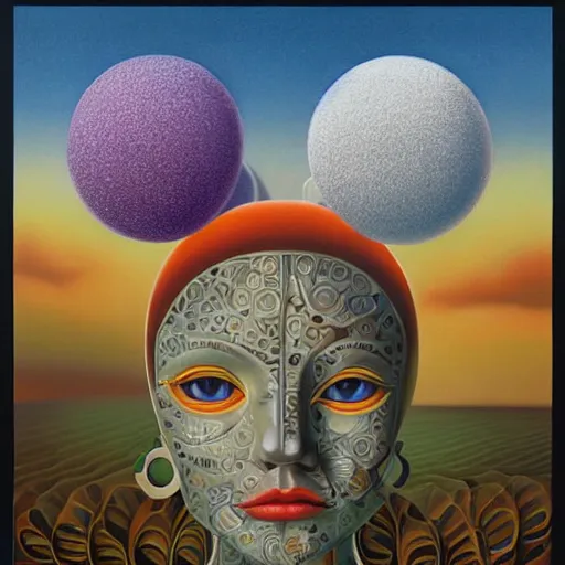 Image similar to age of abundance, an ultrafine detailed painting by rafal olbinski, behance contest winner, pop surrealism, detailed painting, very detailed, minimalist, skeuomorphic, airbrush art