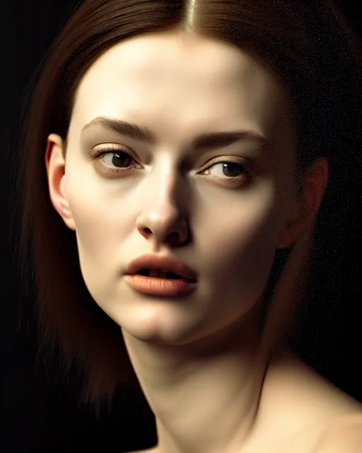 Image similar to hyperrealism photography computer simulation visualisation of parallel universe cgi scene with beautiful highly detailed woman by caravaggio