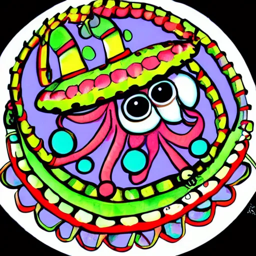 Image similar to octopus with a sombrero