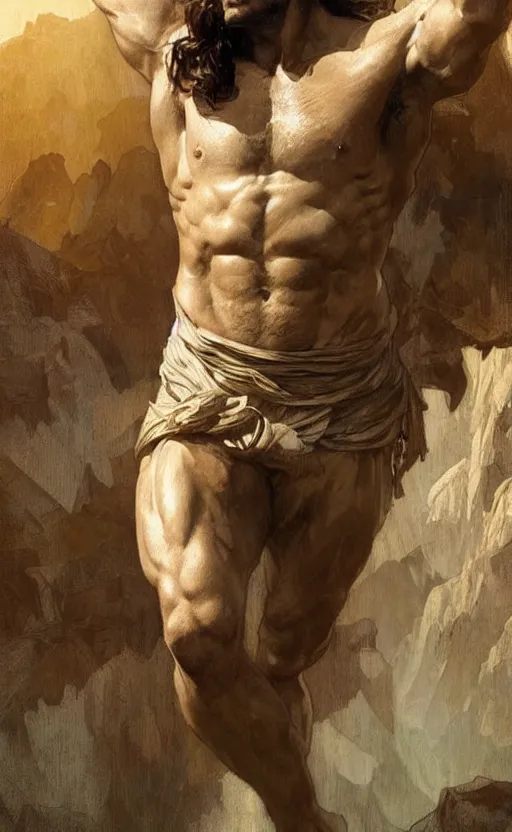 Image similar to Henry Cavill as a Greek god, gorgeous, amazing, muscular, intricate, highly detailed, digital painting, artstation, concept art, sharp focus, illustration, art by greg rutkowski and alphonse mucha