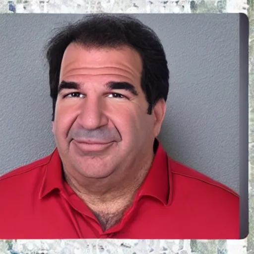 Prompt: Phil Swift mugshot