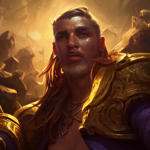 Prompt: portrait of babylon high priest, league of legends amazing splashscreen artwork, legends of runeterra, splash art, natural light, elegant, photorealistic facial features, intricate, fantasy, detailed face, atmospheric lighting, anamorphic lens flare, cinematic lighting, league of legends splash art, hd wallpaper, ultra high details by greg rutkowski