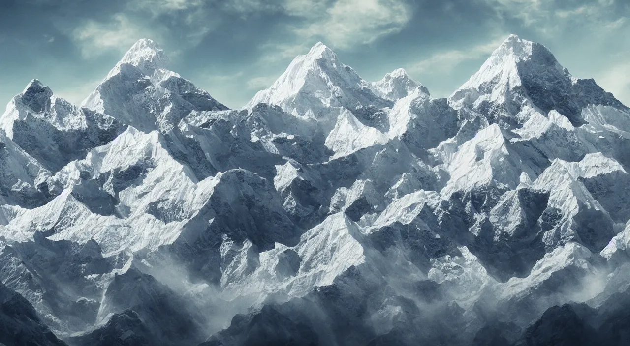 Image similar to album art of the himalayan mountains, digital art, trending on artstation, 4 k, reddit