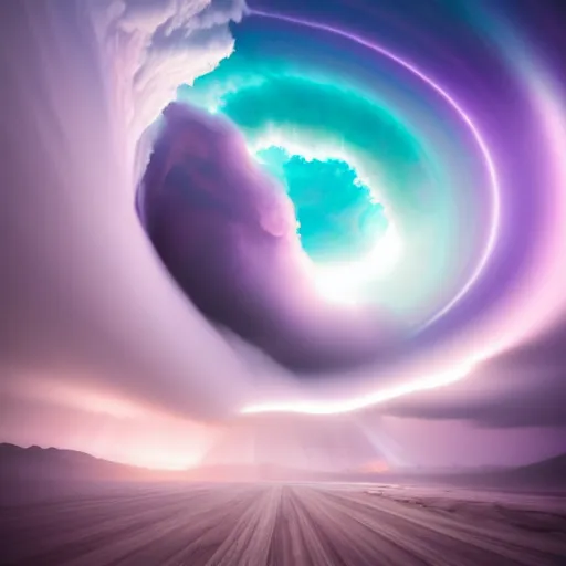 Image similar to amazing photo of a purple tornado in the sky by marc adamus, beautiful dramatic lighting