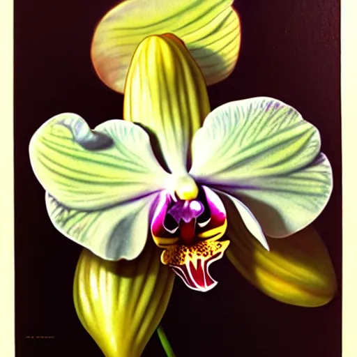 Image similar to surreal multilayer orchid, bright diffuse lighting, photorealistic, soft, sharp focus, art by collier, albert aublet, krenz cushart, artem demura, alphonse mucha