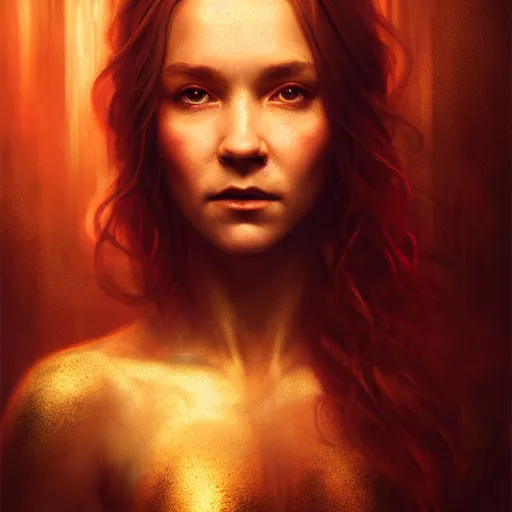 Prompt: Seductive Oracle of Delphi portrait, mysterious atmospheric lighting, painted, intricate, volumetric lighting, beautiful, rich deep colours masterpiece, golden hour, sharp focus, ultra detailed, by Leesha Hannigan, Ross Tran, Thierry Doizon, Kai Carpenter, Ignacio Fernández Ríos