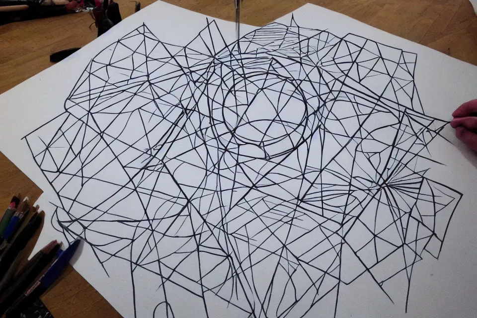 Image similar to geometric anamorphic drawing