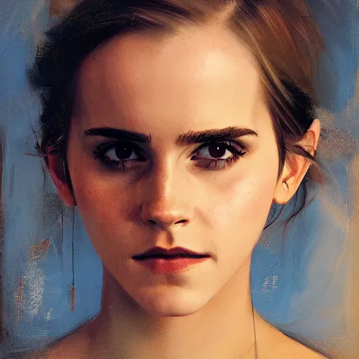 Image similar to emma watson by Retna by Richard Schmid by Jeremy Lipking by moebius by atey ghailan